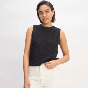 Black Sleeveless Knit Top